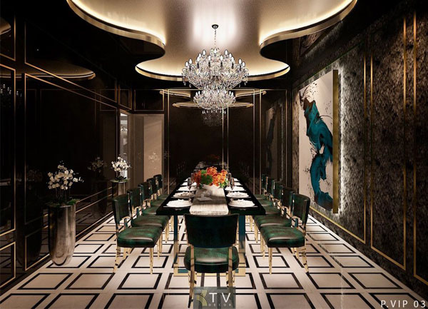Thiết kế thi công nội thất phòng vip nhà hàng