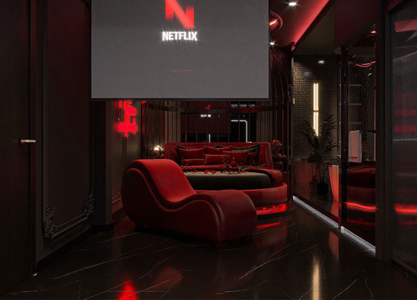 Thiết kế phòng khách sạn chủ đề tình yêu phong cách điện ảnh