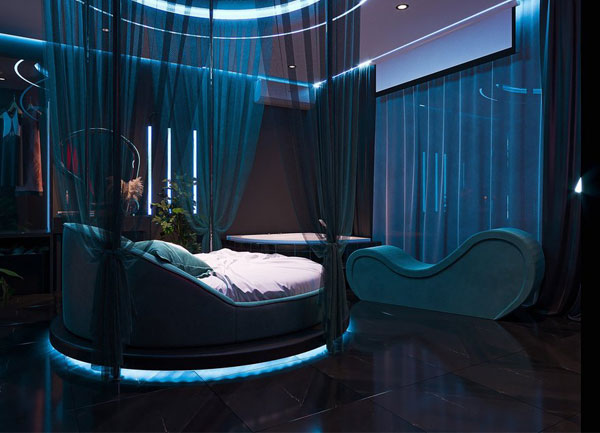 Thiết kế thi công phòng khách sạn phong cách Blue Glow hiện đại