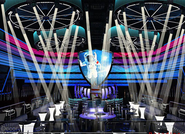Thiết Kế Bar Club Vũ Trụ Futuristic Quy Mô Lớn Hơn 1.000m²