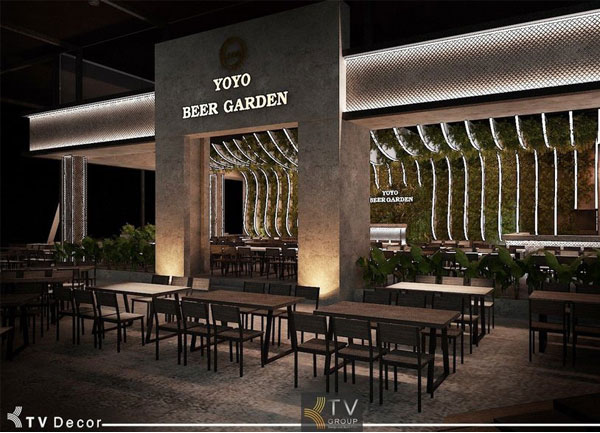 Thiết kế thi công YOYO Beer Garden TP.HCM | Không gian mở hiện đại