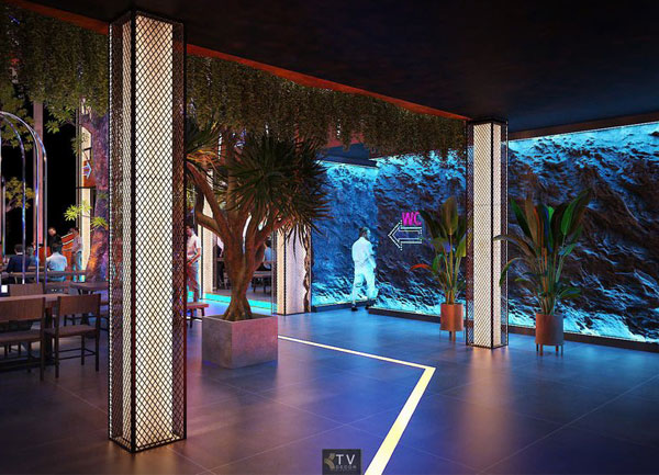 Thiết Kế Thi Công Beer Garden Lối Đi Ánh Sáng Hiện Đại