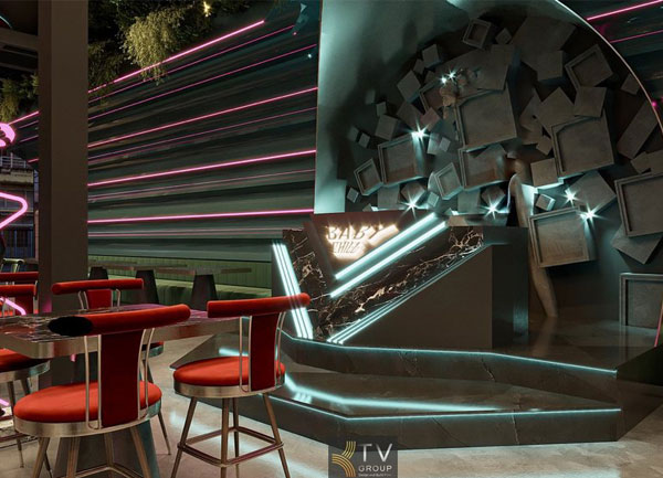 Thiết Kế Thi Công Nhà Hàng Lounge + Beer Food TPHCM | Điểm Nhấn Góc DJ Hiện Đại