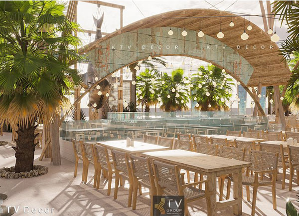 Thiết kế Beer Garden Hải Cảng Seafood Beer tại NovaWorld Phan Thiết hướng biển