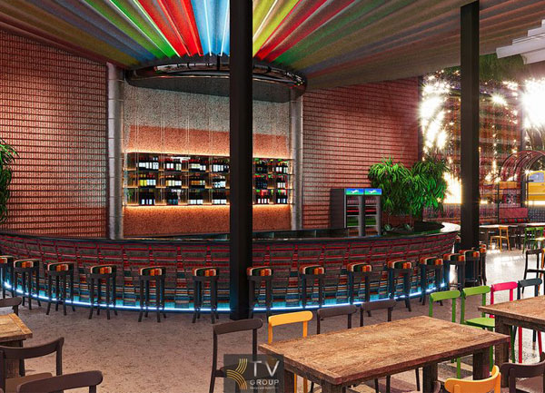 Thiết Kế Nhà Hàng Coco Garden Phong Cách Thái | Quầy Bar Trung Tâm Ấn Tượng