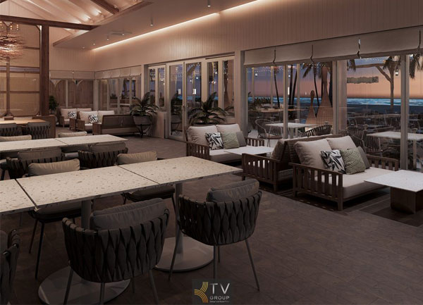 Thiết Kế Nhà Hàng View Biển Indoor Coastal Lounge Dining Beach Restaurant Club