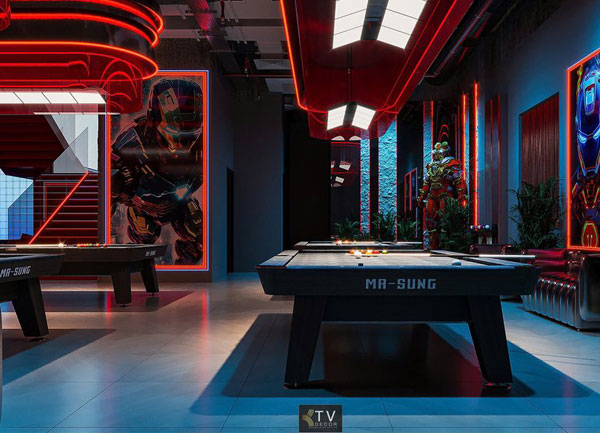 Thiết Kế Thi Công Bida Billiards 1000m² Phong Cách Futuristic – Mô Hình Club Giải Trí Đẳng Cấp