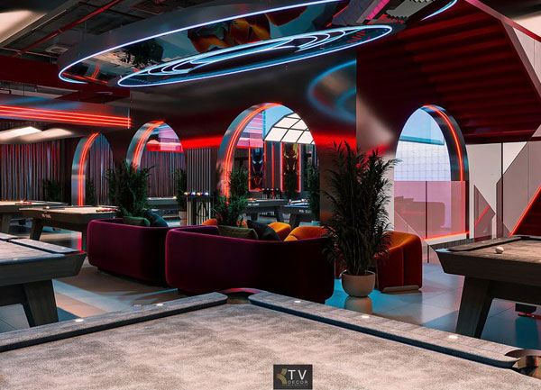 Thiết kế Club bida phong cách Lounge hiện đại với hệ bàn tiêu chuẩn