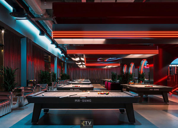 Thiết Kế Thi Công CLB Bida Billiards 10 Bàn 350m² Hiện Đại