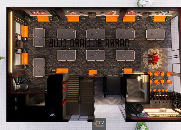 Thiết Kế Thi Công Bida 9 Bàn 350m2 Tầng Trệt Tại Bình Thạnh TP.HCM