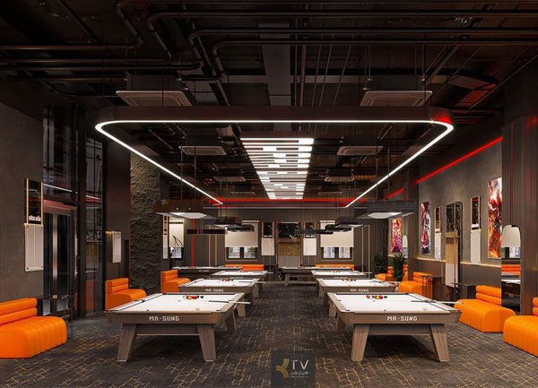 Thiết Kế Thi Công Bida 9 Bàn 350m² Tầng Trệt Tại Bình Thạnh TP.HCM