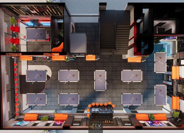 Thiết Kế Thi Công Bida Billiards Tầng 1 Không Gian 350m2 Chuẩn Giải Trí Cao Cấp