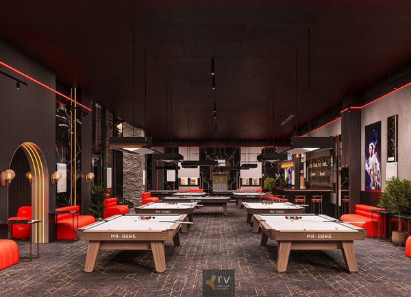 Thiết Kế Thi Công Bida Billiards 350m² Tầng 1 | NARRA BILLIARDS Bình Thạnh