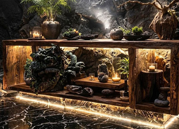 Thiết kế karaoke KTV với kệ gỗ tự nhiên tại TPHCM phong cách Jungle Lounge sang trọng