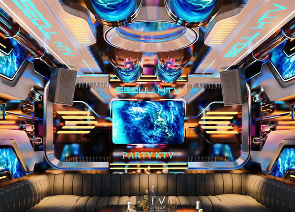 Thiết Kế Karaoke Cyber Galaxy Hiện Đại Tại Bình Phước