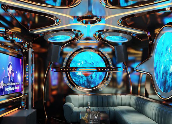 Thiết kế karaoke chủ đề đại dương hiện đại tại Đà Nẵng