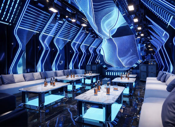 Thiết kế karaoke Futuristic ánh sáng LED hiện đại tại Bình Định
