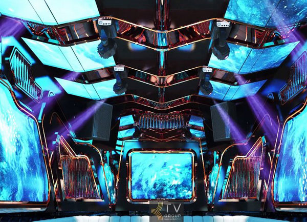 Thi công karaoke tại Vũng Tàu phong cách đại dương ánh sáng LED