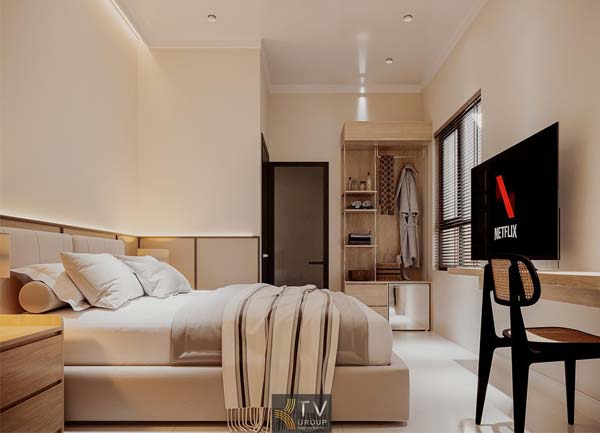 Thiết kế thi công khách sạn phong cách tối giản hiện đại tại TPHCM