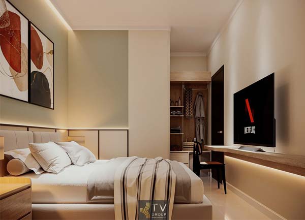 Thiết kế thi công khách sạn phong cách tối giản ấm áp tại TPHCM