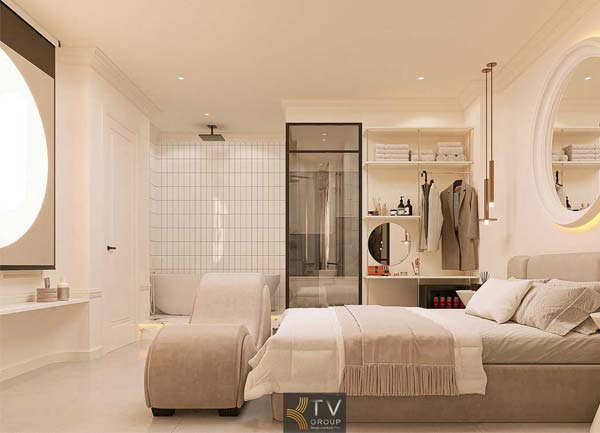 Thiết Kế Thi Công Phòng Khách Sạn Chủ Đề Tình Yêu Tối Giản