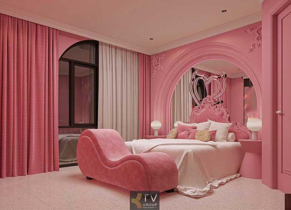 Thiết Kế Thi Công Phòng Khách Sạn Chủ Đề Tình Yêu tại TPHCM