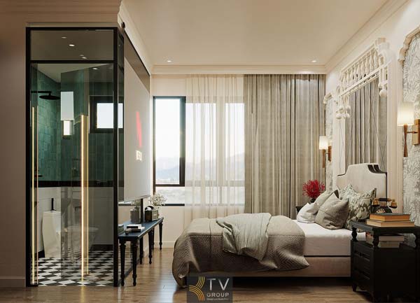 Thiết Kế Thi Công Phòng Khách Sạn Phong Cách Indochine Hiện Đại