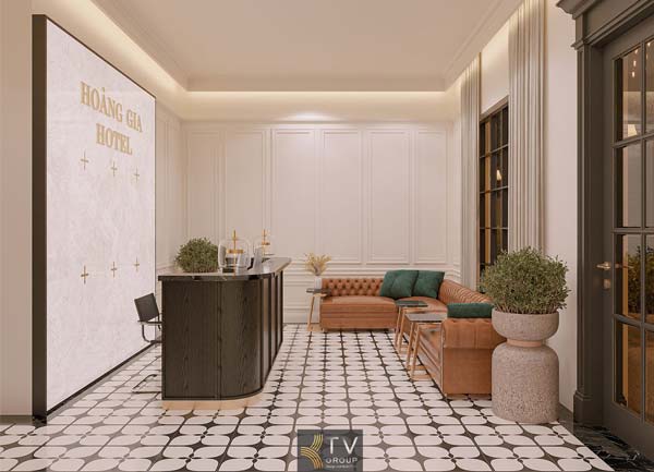 Thiết Kế Thi Công Tiếp Tân Khách Sạn  Phong Cách Tân Cổ Điển
