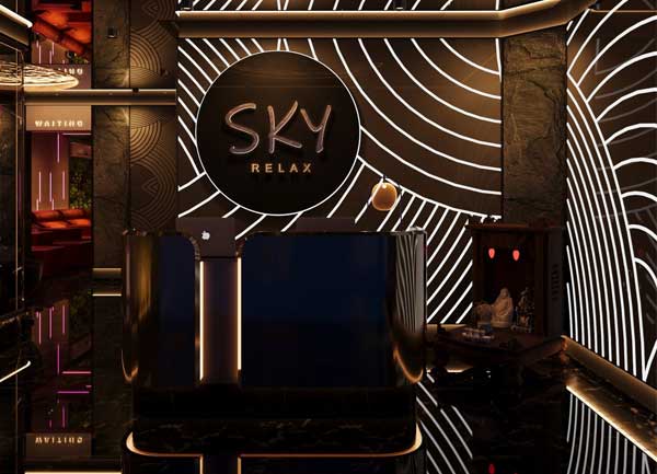 Thiết Kế Thi Công Quầy Tiếp Tân Spa SKY RELAX Hiện Đại