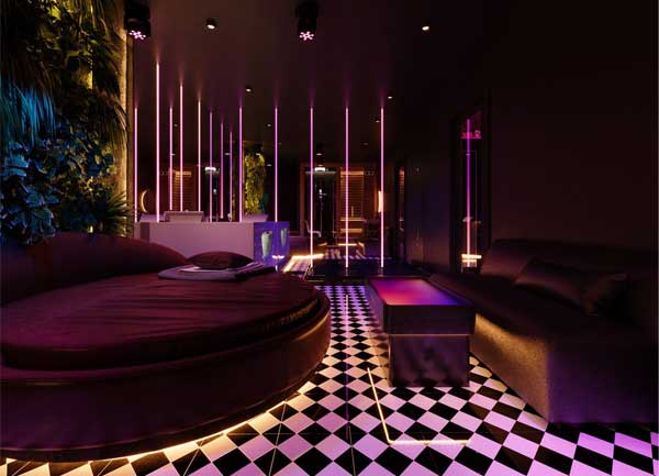 Thiết Kế Thi Công Phòng Massage VIP Giường Tròn Ánh Sáng Sang Trọng 2026