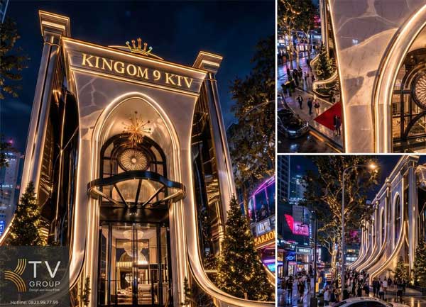 Thiết kế thi công karaoke mặt tiền vòm kính tân cổ điển kết hợp