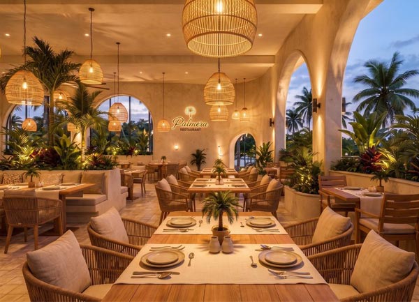 Thiết kế thi Công Nội Thất Nhà Hàng Cao Cấp Phong Cách Tropical Luxury
