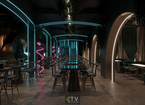 Thiết kế thi công nhà hàng Lounge Beer Food Garden sang trọng, không gian nghệ thuật