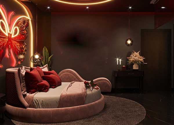 Thiết kế khách sạn chủ đề tình yêu Butterfly Dream Phòng ngủ lãng mạn