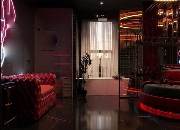 Thiết kế khách sạn chủ đề Tình Yêu phong cách Dark Rose