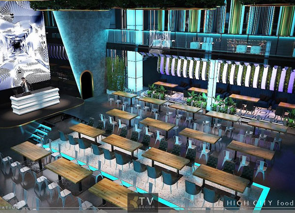 Thiết kế nhà hàng Beer Food Garden với không gian mở 2 tầng ấn tượng